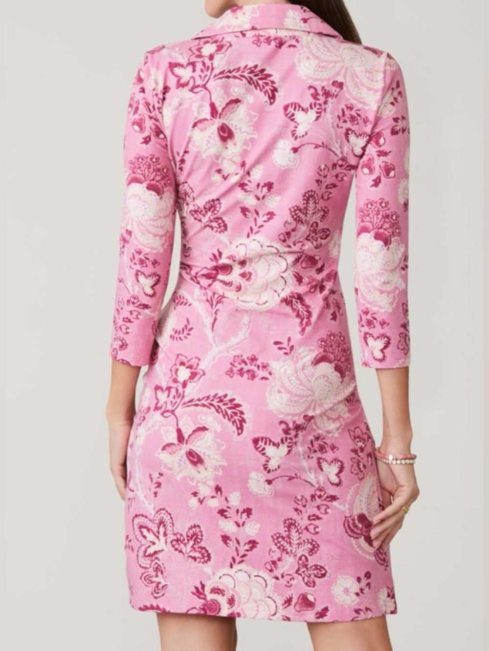 Spartina 449 Cristina Harbor River Fall Foliage Pink Faux Wrap Dress Size XS - Picture 3 of 8